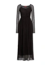 Max & Co . Woman Maxi Dress Dark Brown Size Xl Polyamide, Elastane In Brown
