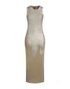 Max & Co . Woman Maxi Dress Gold Size M Viscose, Polyester, Metallic Fiber, Elastane In Gold