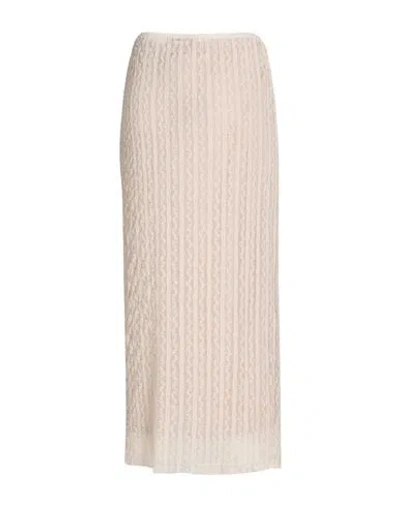 Max & Co . Woman Maxi Skirt Off White Size Xl Polyamide, Elastane