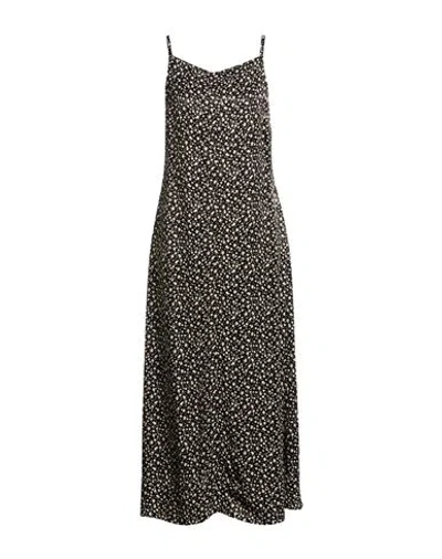 Max & Co . Woman Midi Dress Black Size 6 Viscose In Brown