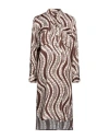 Max & Co . X Duro Olowu Woman Midi Dress Chocolate Brown Size 6 Viscose In Brown