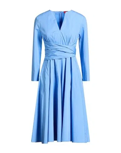 Max & Co . Woman Midi Dress Light Blue Size 12 Cotton