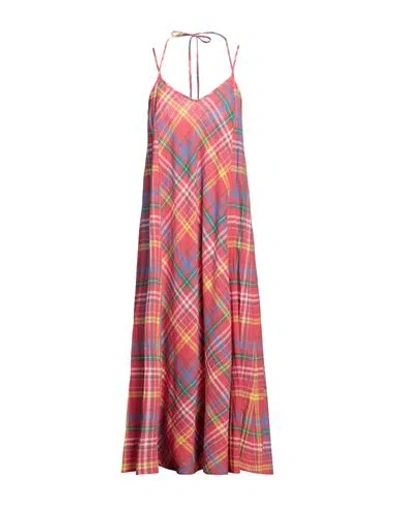 Max & Co . Woman Midi Dress Magenta Size 2 Linen, Cotton