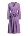 Max & Co . Woman Midi Dress Purple Size 12 Cotton In Purple