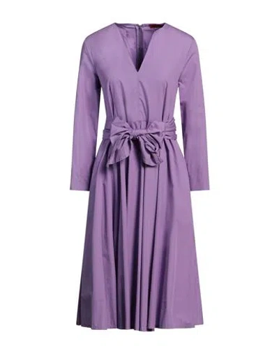 Max & Co . Woman Midi Dress Purple Size 12 Cotton