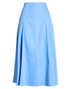 Max & Co . Woman Midi Skirt Azure Size 6 Cotton In Blue