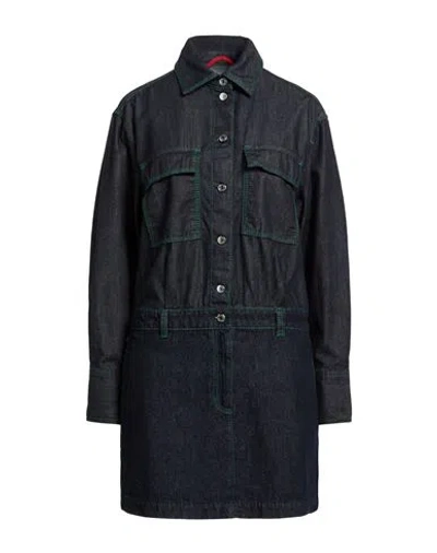 Max & Co . Woman Mini Dress Blue Size 8 Cotton, Polyester In Black