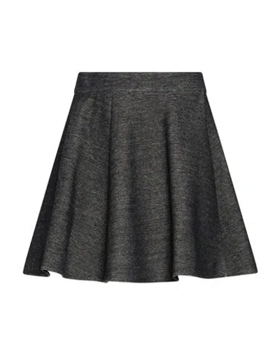 Max & Co . Woman Mini Skirt Charcoal Size 4 Cotton, Elastane In Grey