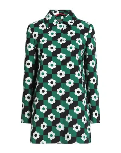 Max & Co . Woman Overcoat & Trench Coat Green Size 4 Polyester, Elastane
