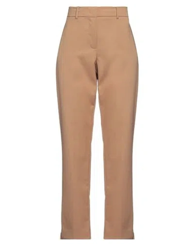 Max & Co . Woman Pants Camel Size 10 Polyester, Virgin Wool, Elastane