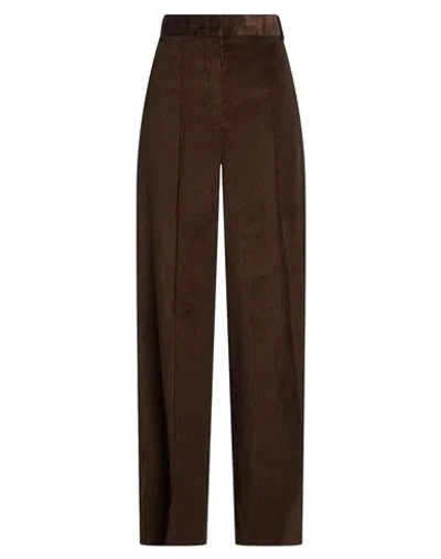 Max & Co . Woman Pants Dark Brown Size 2 Cotton, Lyocell
