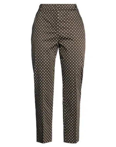 Max & Co . Woman Pants Dark Green Size 4 Cotton, Elastane