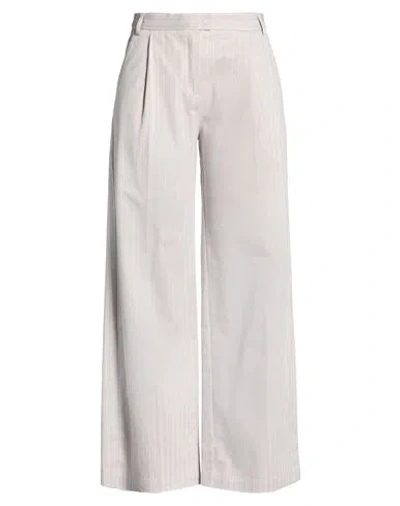 Max & Co . Woman Pants Grey Size 12 Cotton, Elastane In Neutral