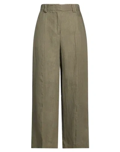 Max & Co . Woman Pants Khaki Size 0 Linen In Green