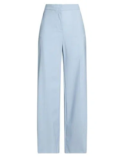 Max & Co . Woman Pants Light Blue Size 2 Polyester, Virgin Wool, Elastane