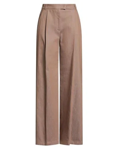 Max & Co . Woman Pants Light Brown Size 8 Cotton, Elastane
