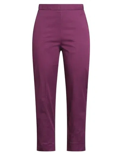Max & Co . Woman Pants Mauve Size 4 Cotton, Elastane In Purple