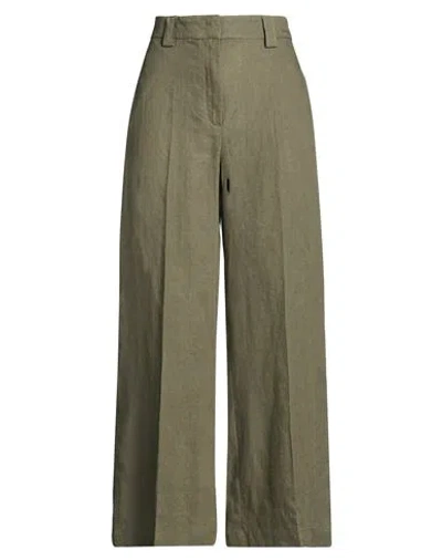 Max & Co . Woman Pants Military Green Size 2 Linen