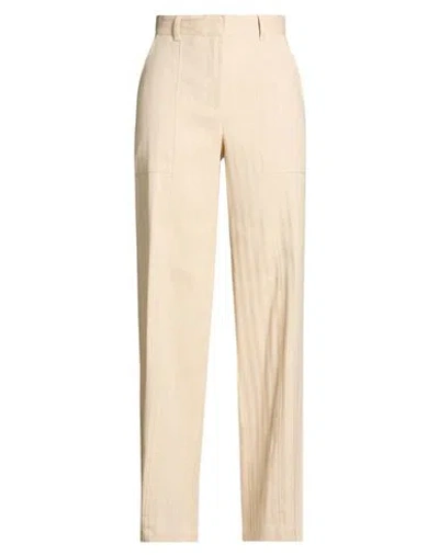 Max & Co . Woman Pants Sand Size 2 Linen, Cotton, Elastane In Beige