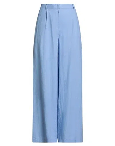 Max & Co . Woman Pants Sky Blue Size 6 Linen