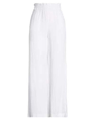 Max & Co . Woman Pants White Size 8 Linen In Red