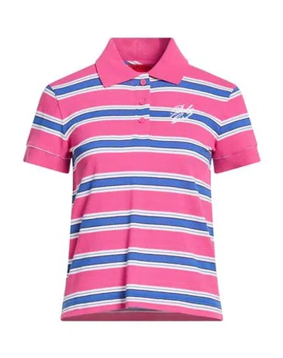 Max & Co . Woman Polo Shirt Fuchsia Size Xl Cotton In Pink