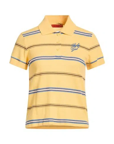 Max & Co . Woman Polo Shirt Yellow Size Xl Cotton