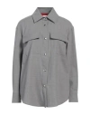 Max & Co . Woman Shirt Grey Size 12 Polyester, Virgin Wool, Elastane