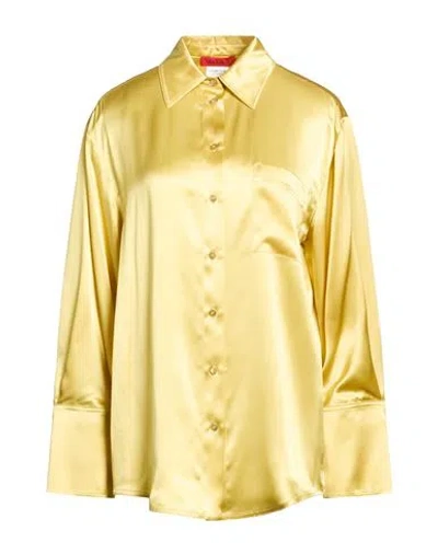 Max & Co . Woman Shirt Mustard Size 4 Silk In Yellow