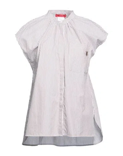 Max & Co . Woman Shirt Taupe Size 10 Cotton In White