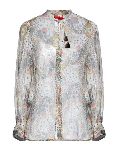 Max & Co . Woman Shirt White Size 6 Silk, Metallic Fiber