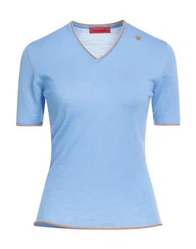 Max & Co . Woman Sweater Light Blue Size S Virgin Wool