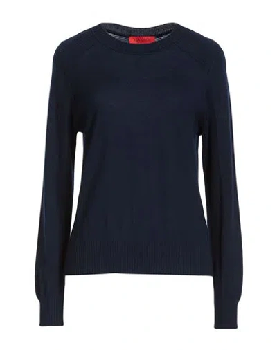 Max & Co . Woman Sweater Midnight Blue Size S Virgin Wool In Brown