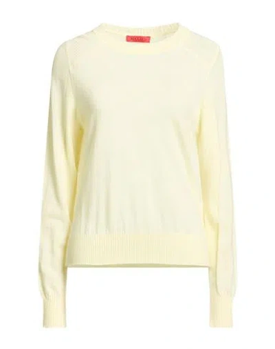 Max & Co . Woman Sweater Pastel Yellow Size S Virgin Wool