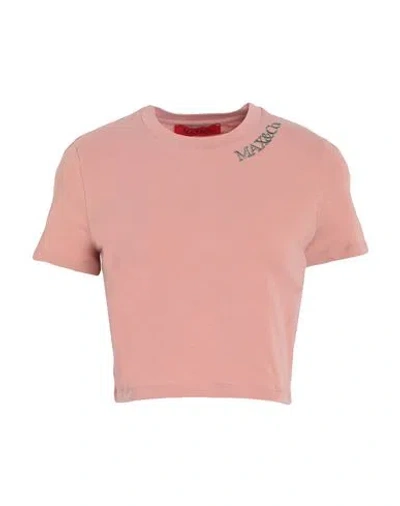 Max & Co . Woman T-shirt Antique Rose Size L Cotton, Elastane In Pink
