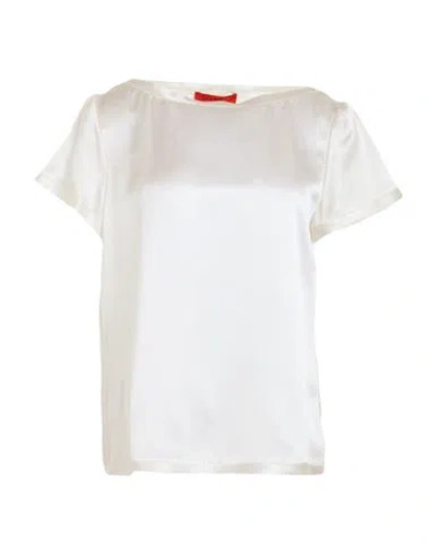 Max & Co . Woman Top Ivory Size 10 Silk In White