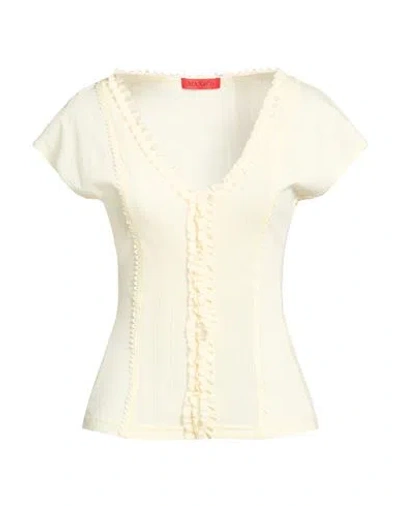 Max & Co . Woman Top Pastel Yellow Size S Cotton In Neutral