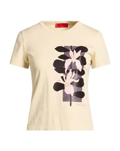 Max & Co . Woman T-shirt Beige Size Xl Cotton In Multi