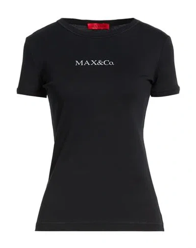 Max & Co . Woman T-shirt Black Size S Cotton