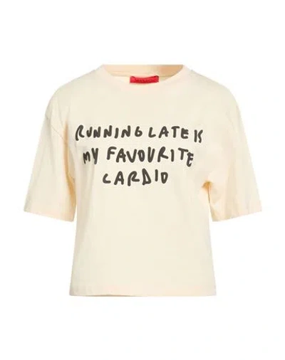Max & Co . Woman T-shirt Ivory Size Xl Cotton In White