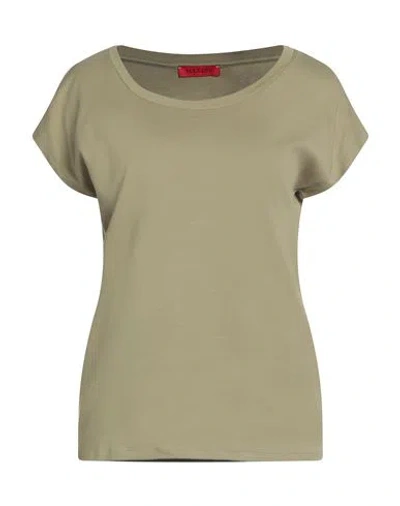 Max & Co . Woman T-shirt Military Green Size L Cotton