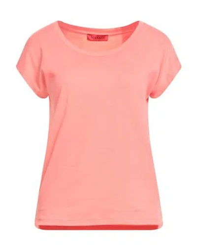 Max & Co . Woman T-shirt Salmon Pink Size S Cotton