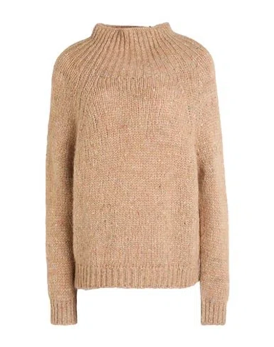 Max & Co . Woman Turtleneck Light Brown Size Xl Alpaca Wool, Synthetic Fibers, Wool, Silk In Beige