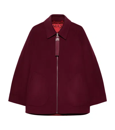 Max & Co . Wool A-line Coat In Burgundy