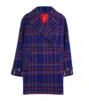 Max & Co Wool-blend Check Pea Coat In Blue