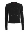 Max & Co Wool-blend Embellished Cardigan In Black