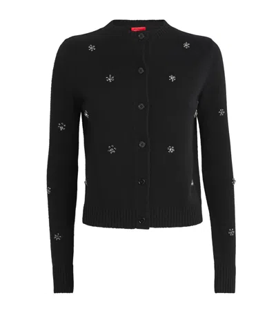 Max & Co Wool-blend Embellished Cardigan In Black