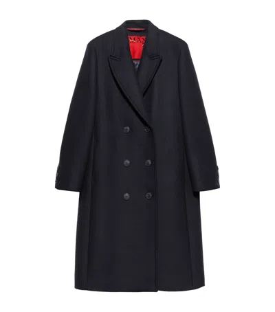 Max & Co Wool-blend Overcoat In Blue