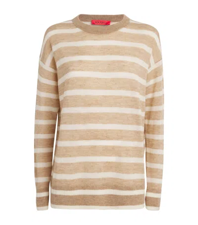 Max & Co Wool-blend Striped Sweater In Beige