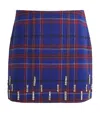 Max & Co Wool-blend Tartan Mini Skirt In Blue